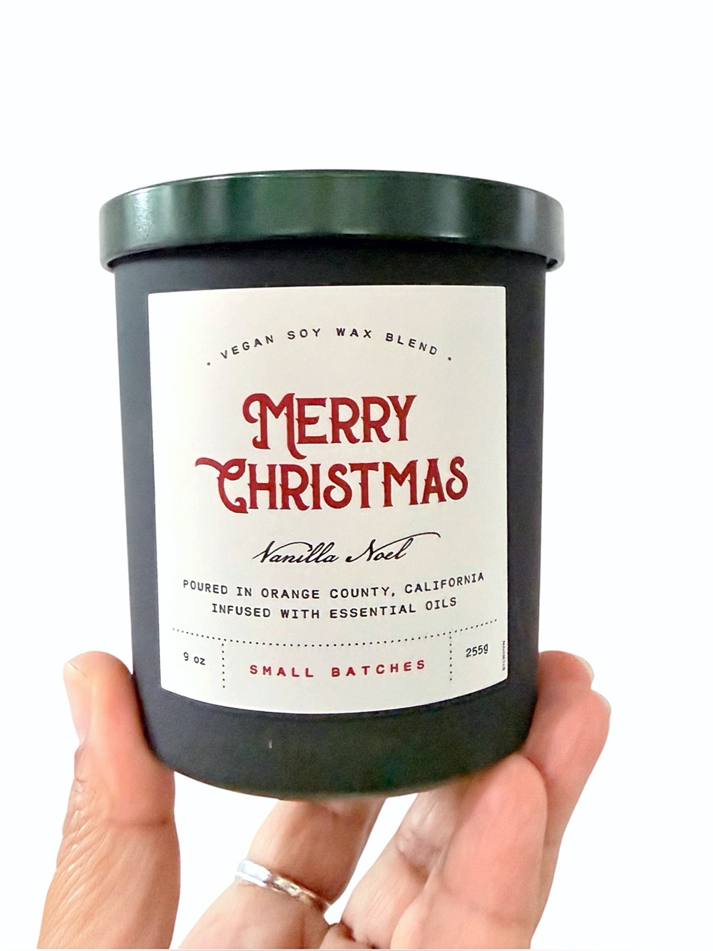 Leoben Company Merry Christmas Vanilla Noel Luxury Scented Candle - Black